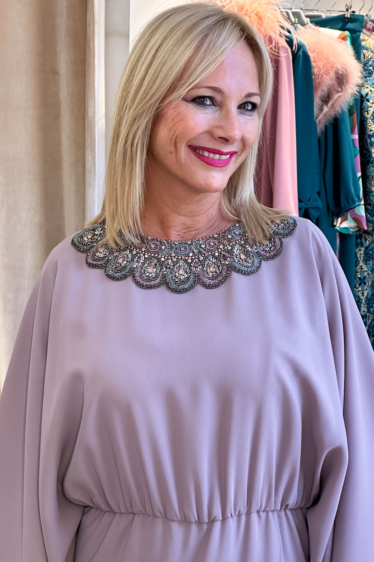 Angelina dress with jewel waves OUTLET