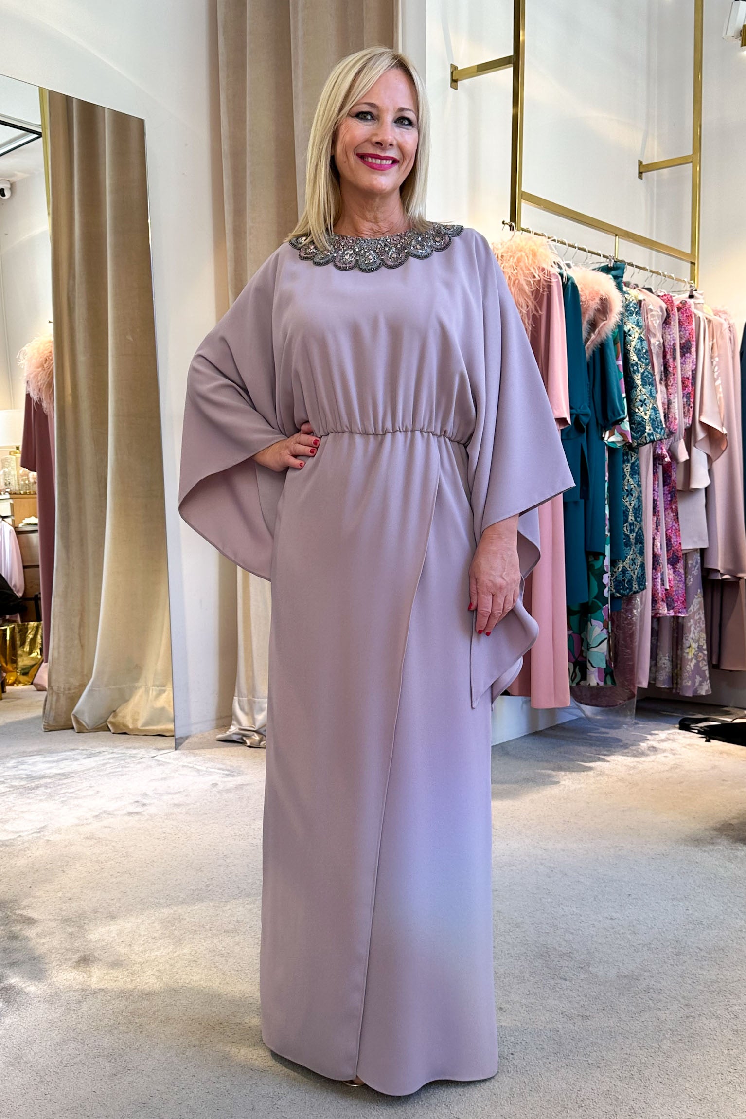 Angelina dress with jewel waves OUTLET