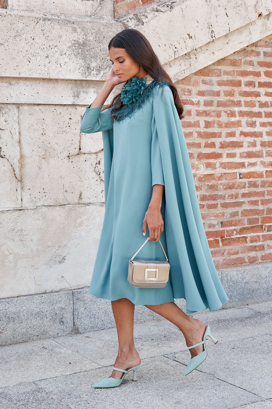 Nancy midi dress with sleeves XS OUTLET