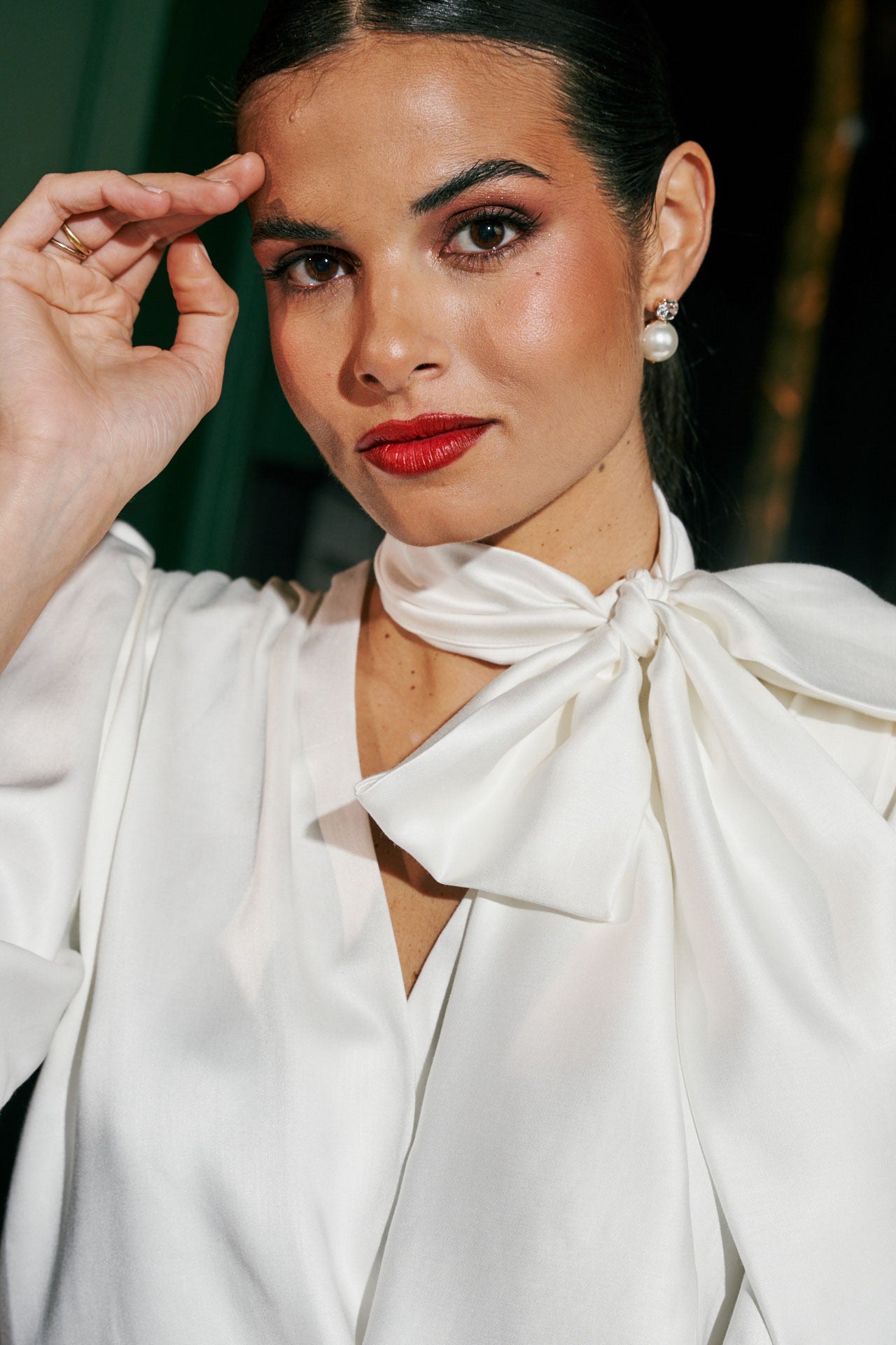 Valentina blouse with short-sleeved bow