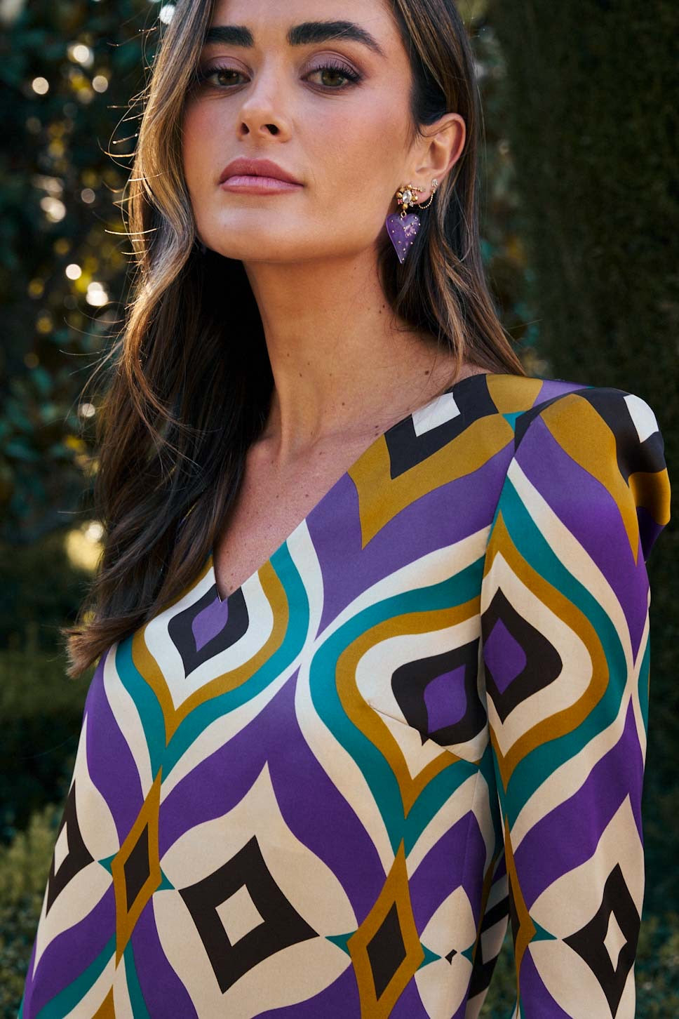 Lilac heart earrings