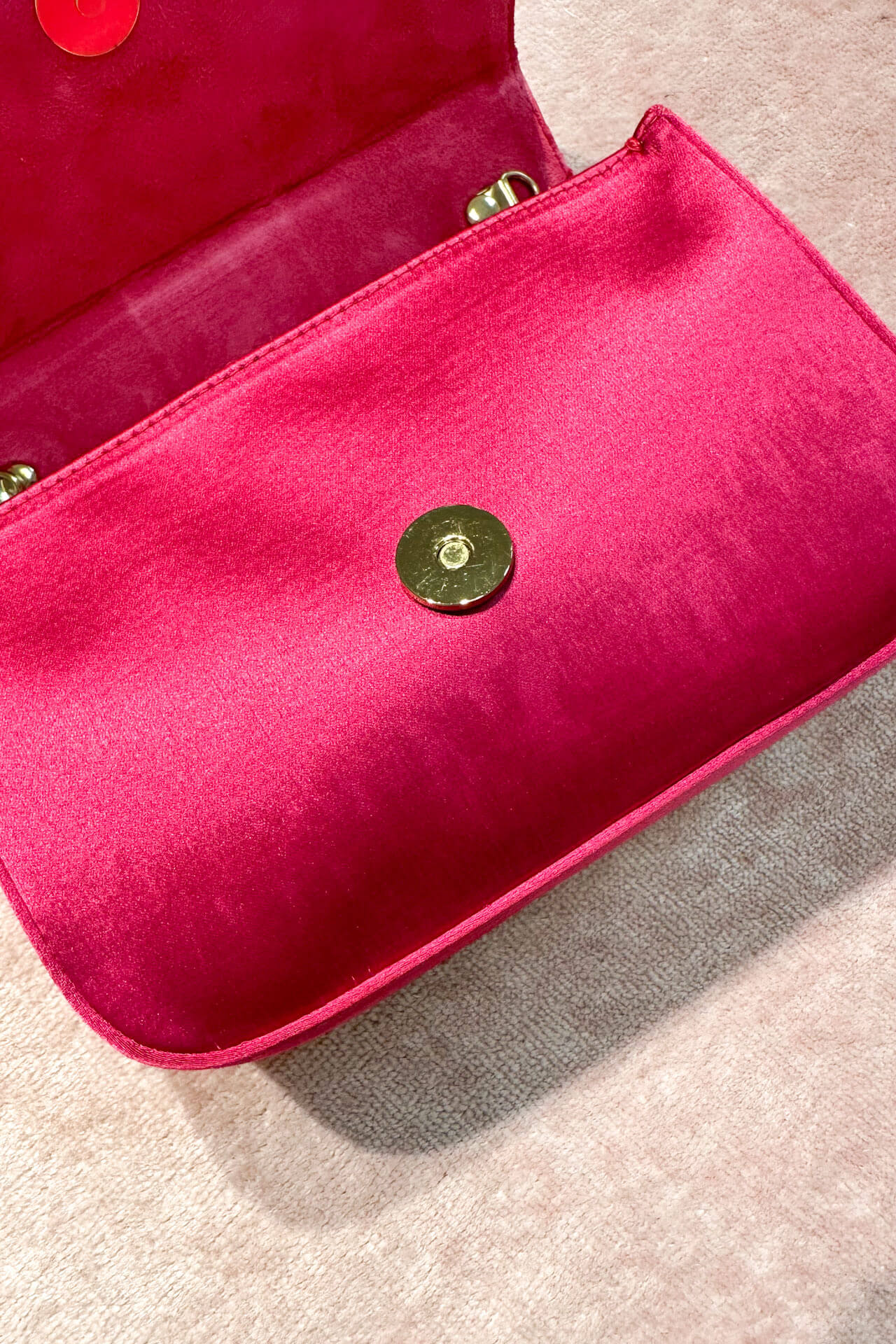 Fuchsia jewel satin handbag TARA OUTLET