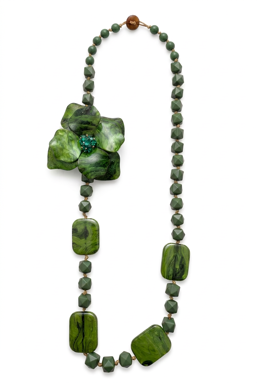 Collar Posidonia resina verde OUTLET