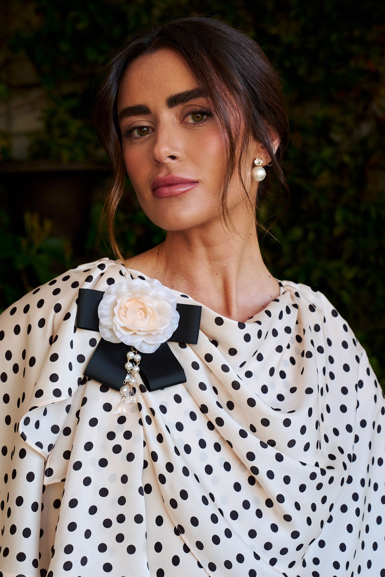 Pearl and rhinestone earrings