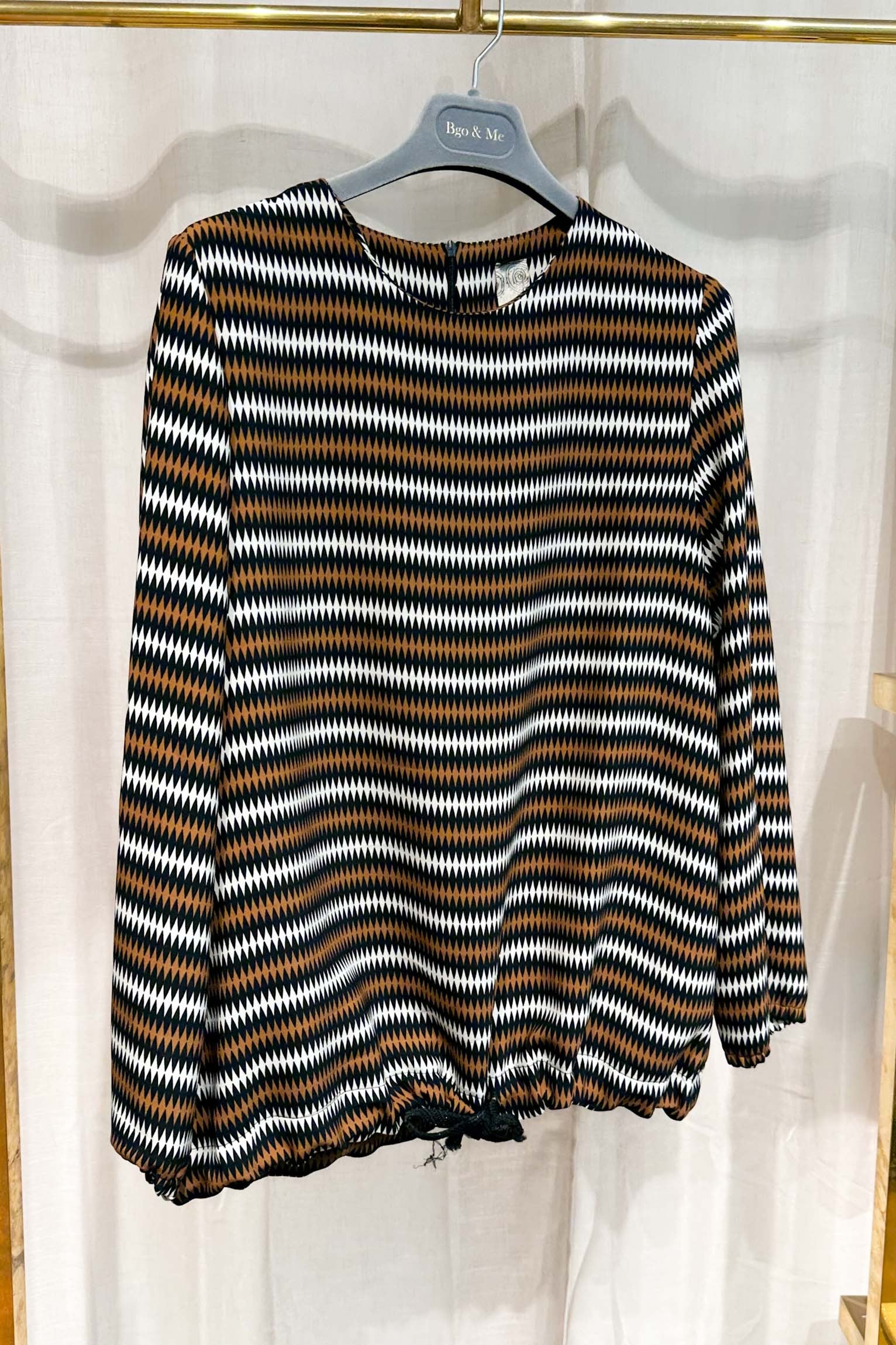 Striped top with bow