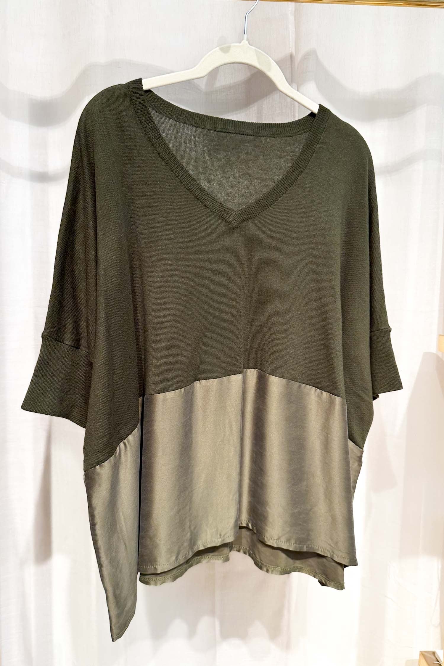 Knit/satin sweater OUTLET