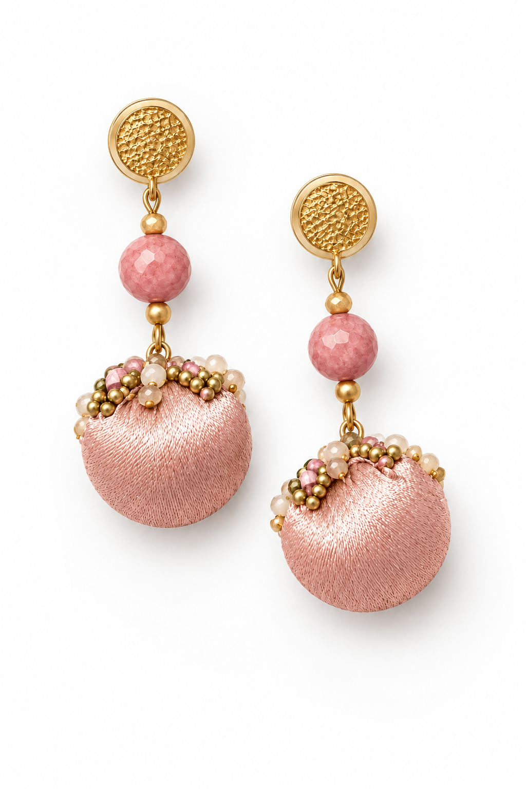 Satin ball earrings