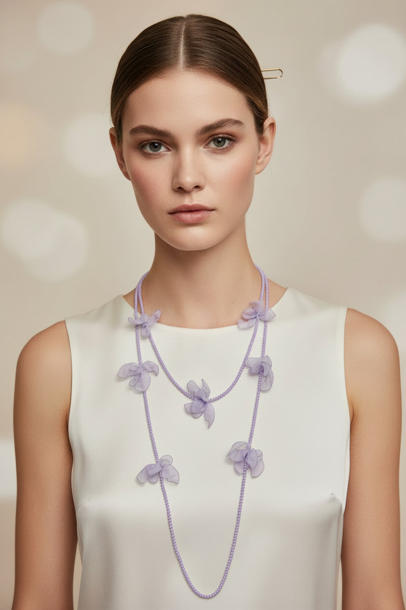 Collar petalitos lila OUTLET