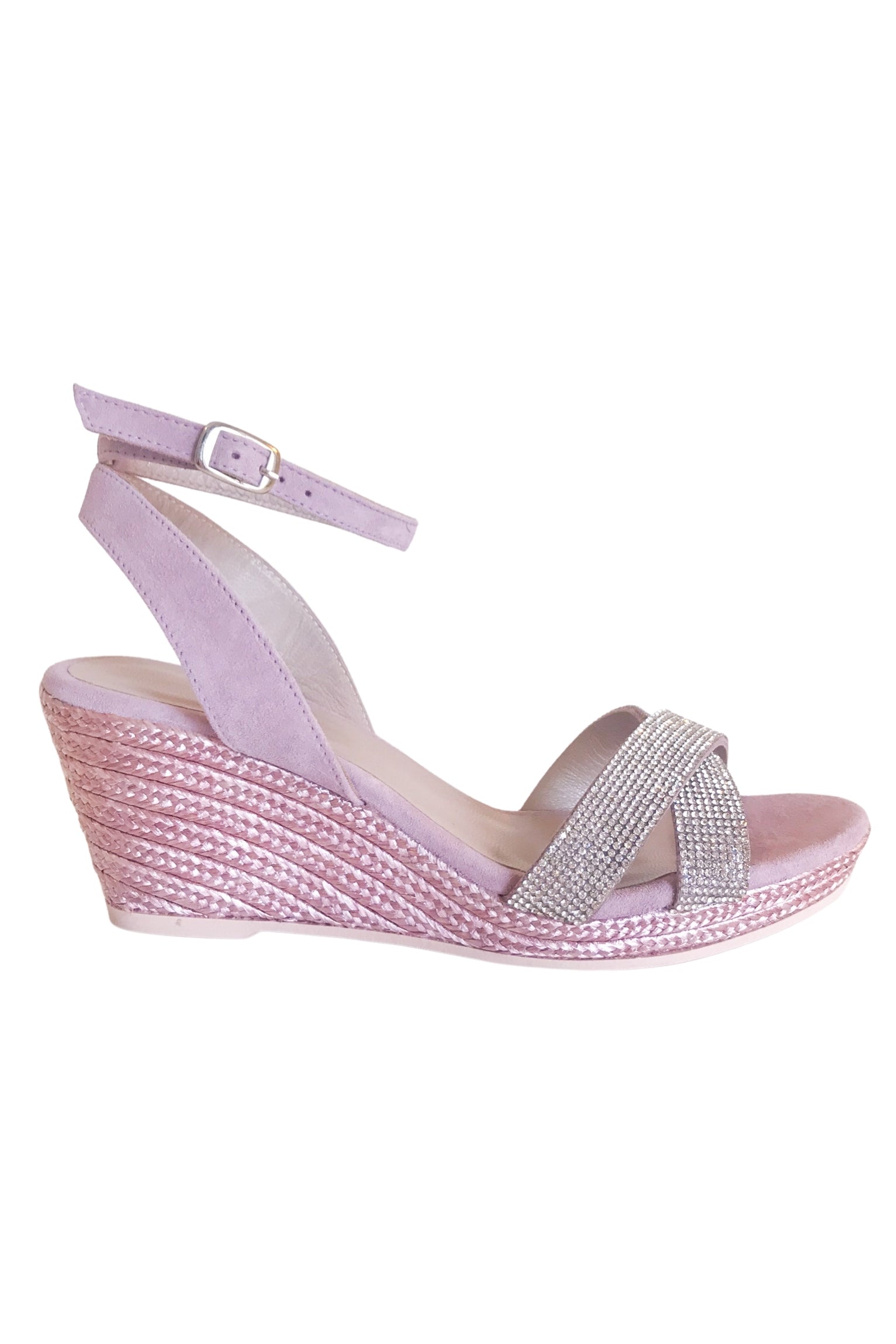 Alpargatas tiras Strass midi lavanda OUTLET