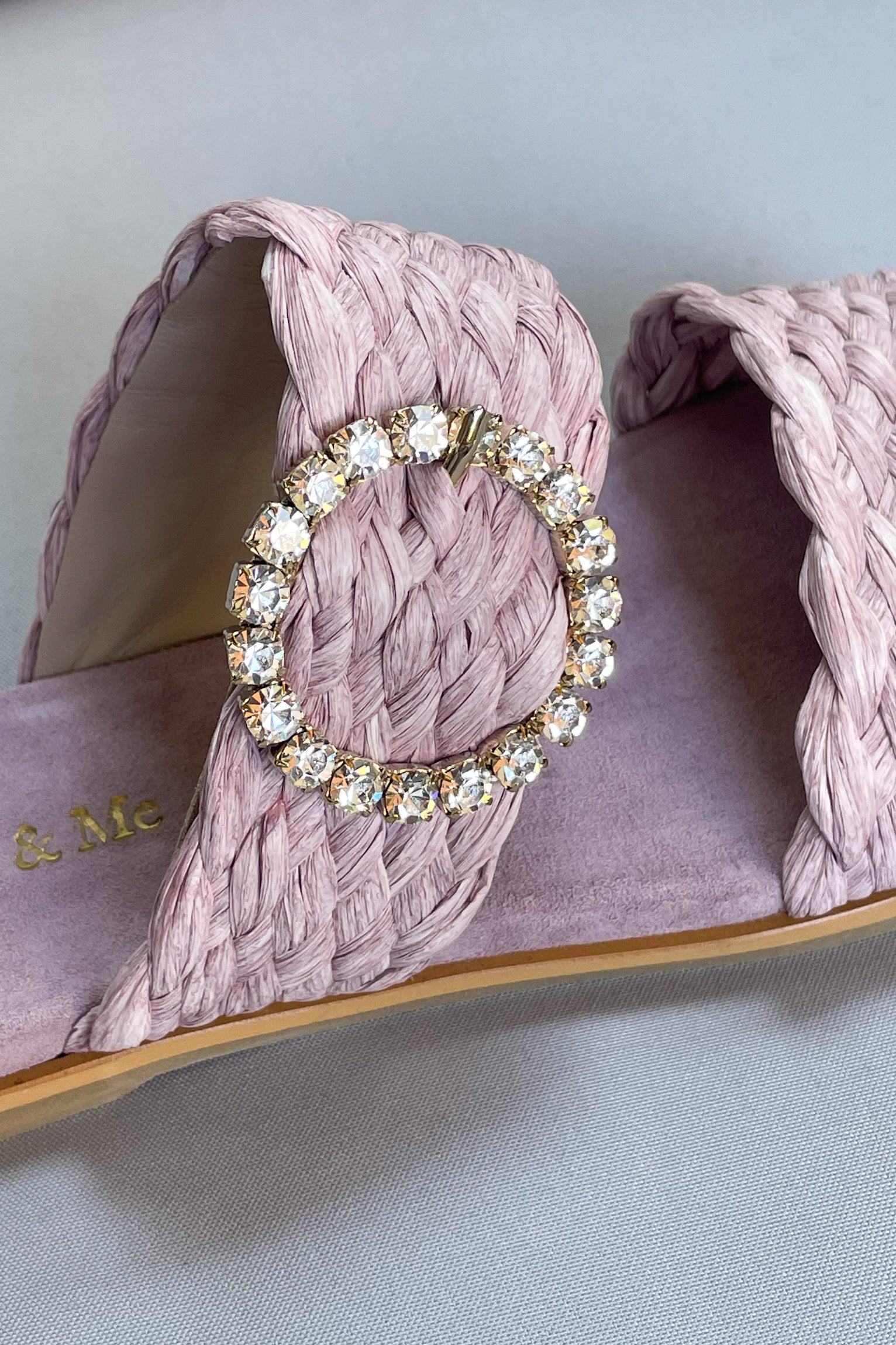 Sandalias rafia joya planas OUTLET