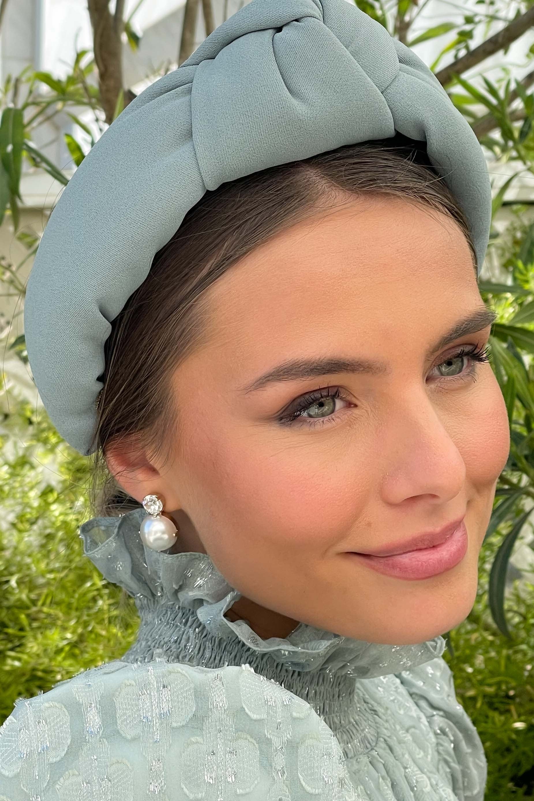 Pearl and rhinestone earrings