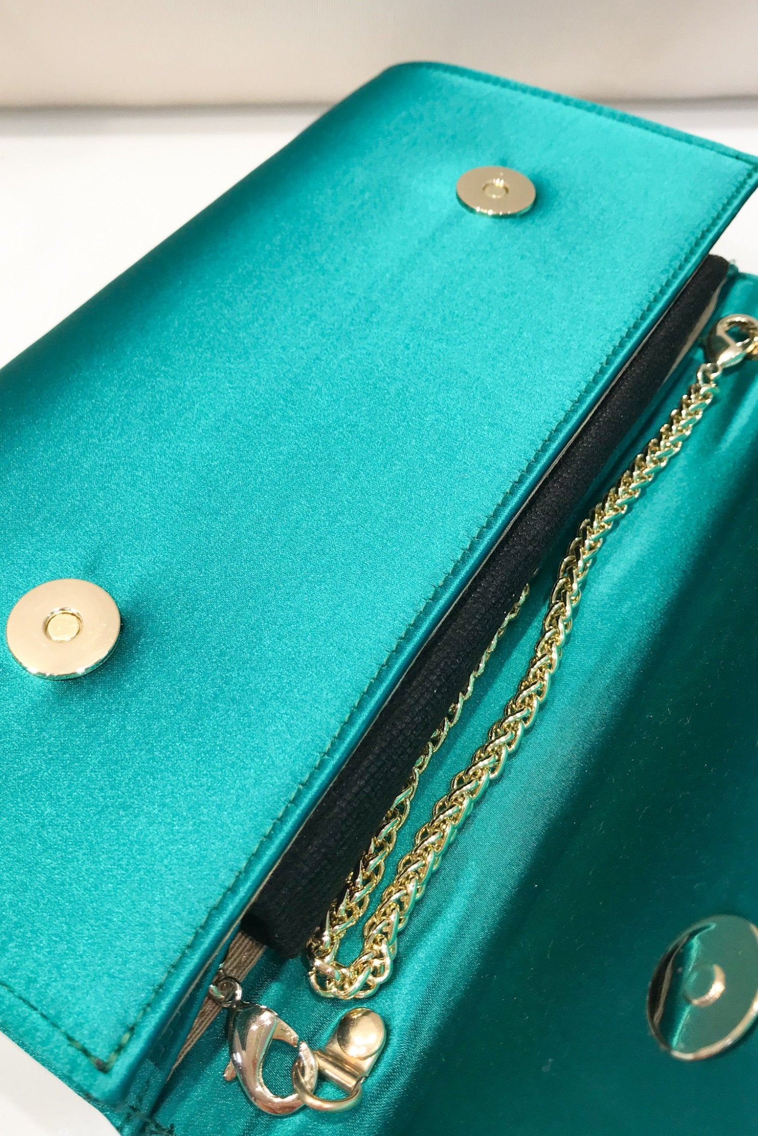 Green jewel satin wallet OUTLET