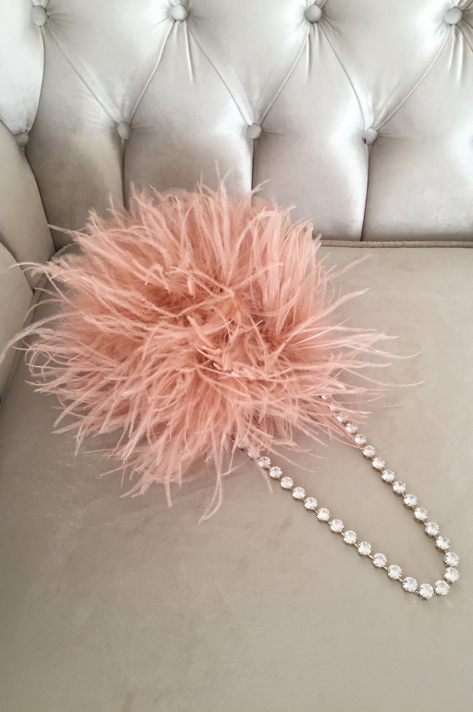 Bolsito plumas joya nude