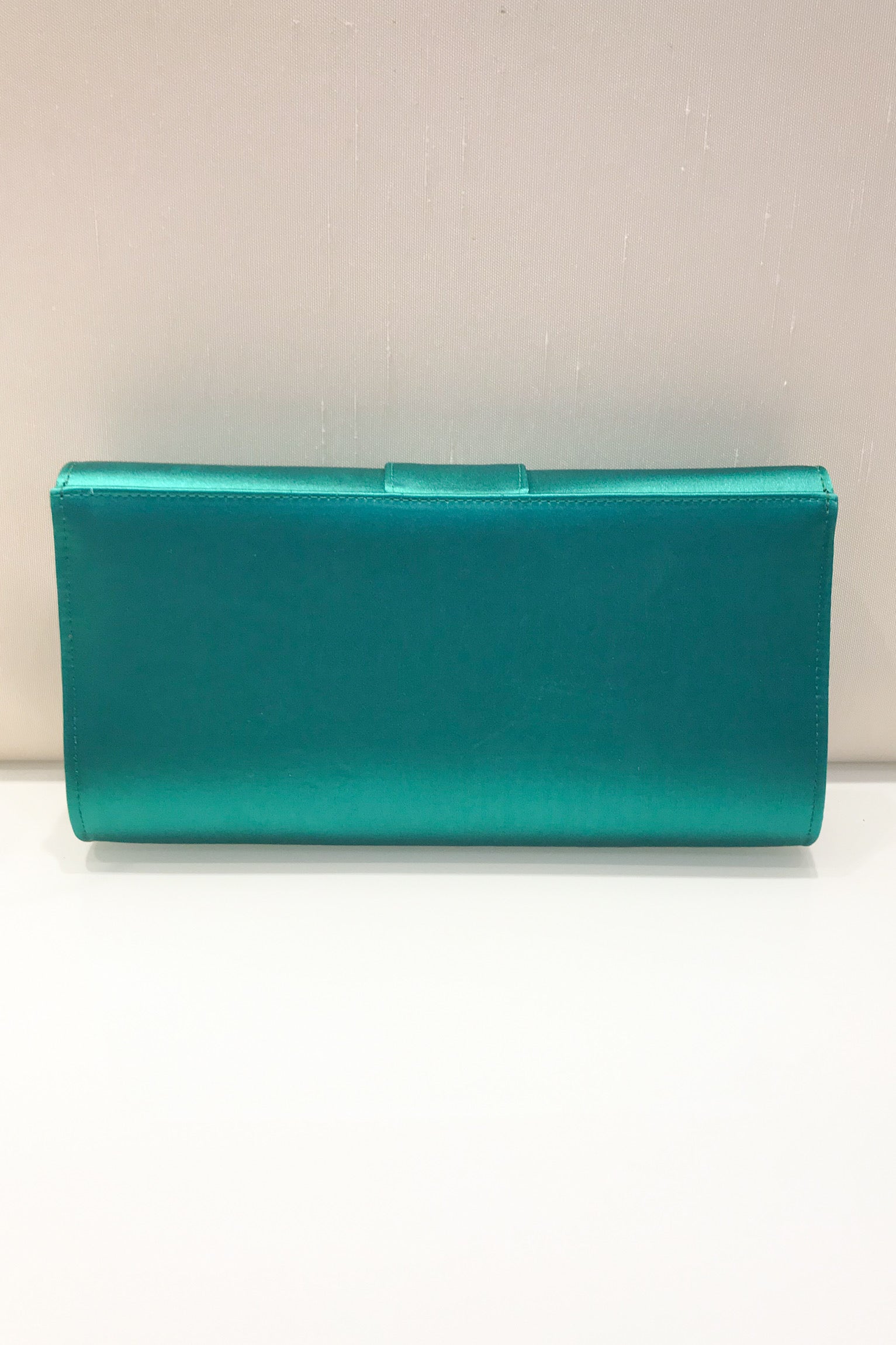 Green jewel satin wallet OUTLET