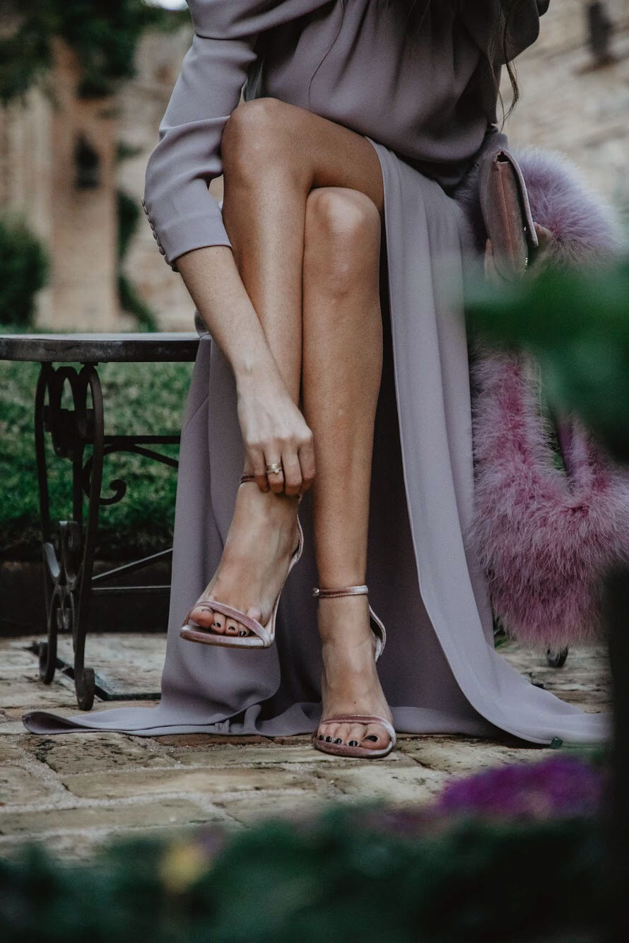 Pink velvet sandals – Bgo Me