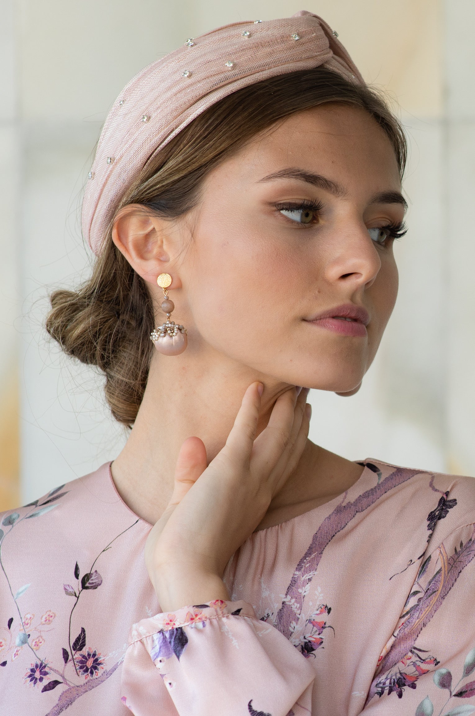 Pendientes bolita satén OUTLET