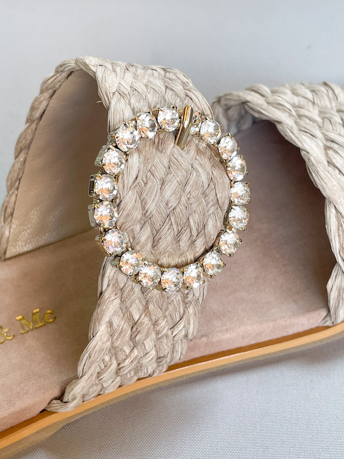 Sandalias rafia joya planas OUTLET