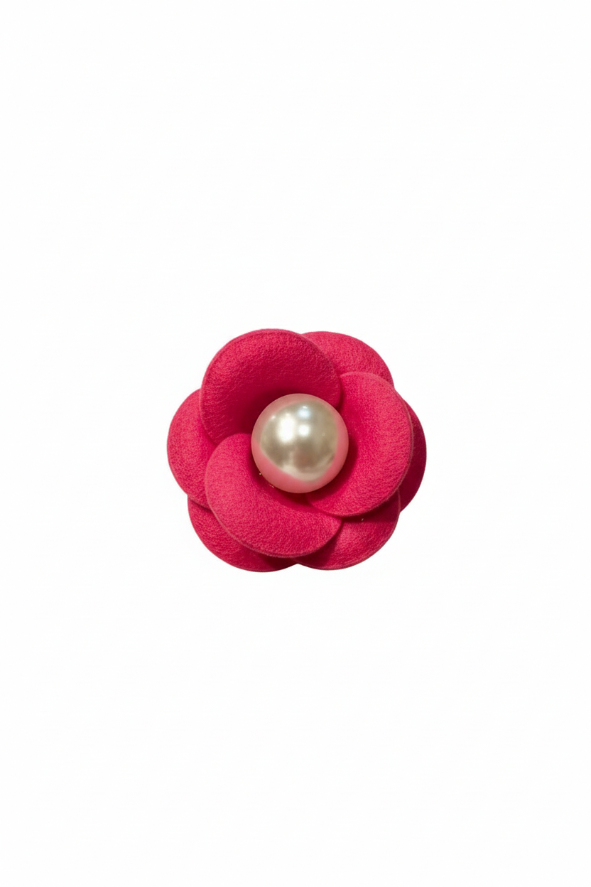 Broche Camelia/Perla azul OUTLET