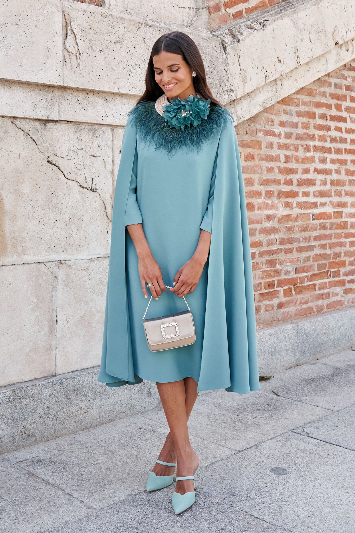 Vestido Nancy midi mangas