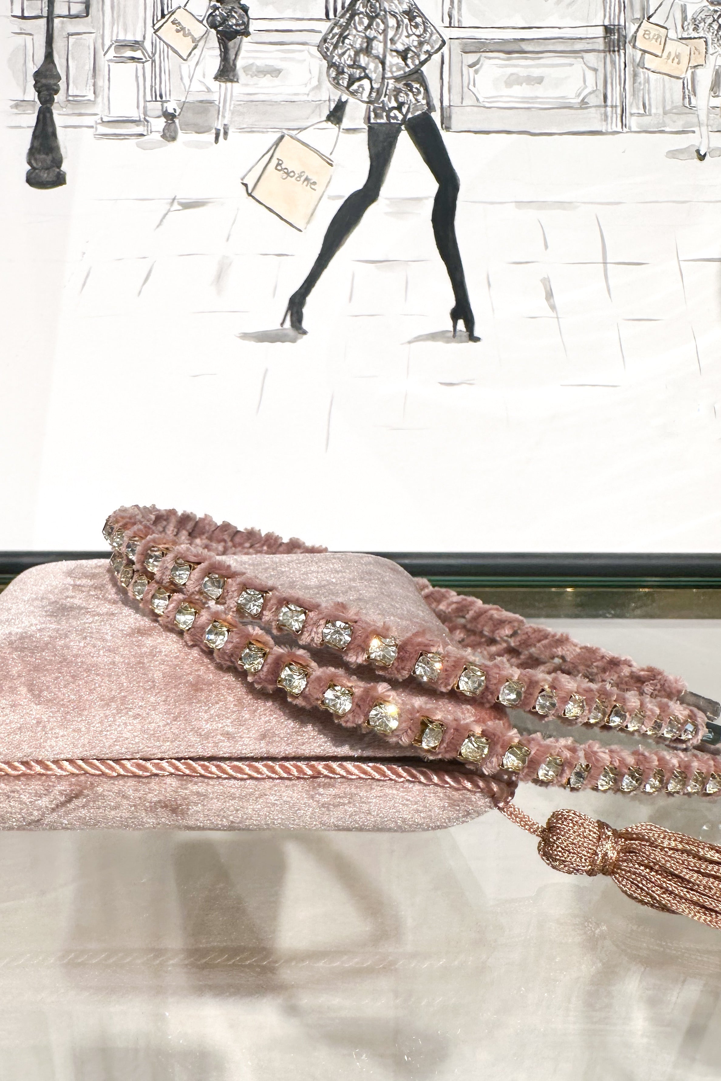 Diadema fina terciopelo y strass