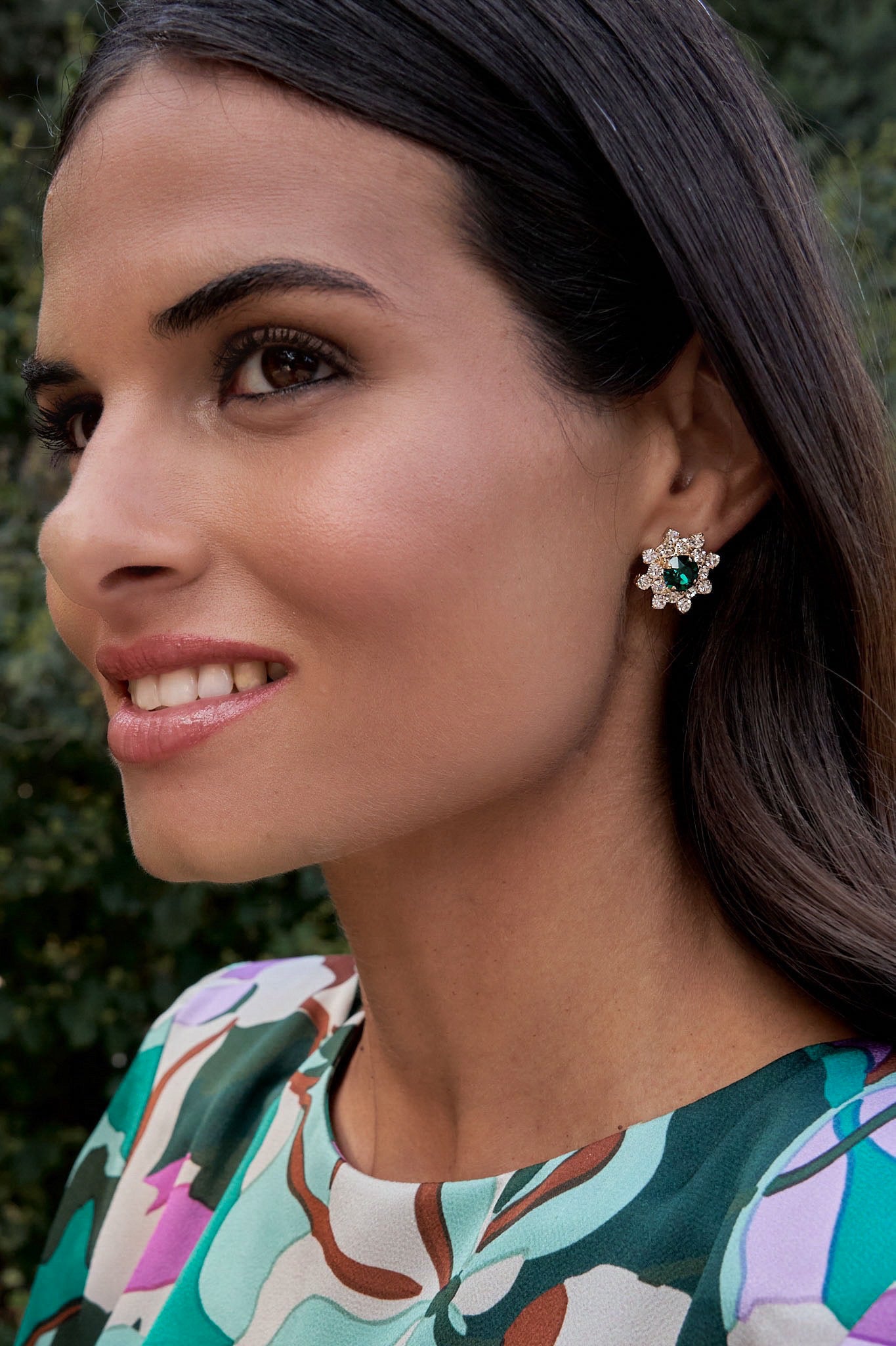 Pendientes Roseta esmeralda