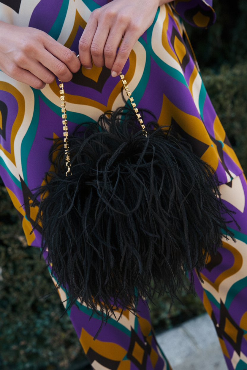 Bolsito plumas joya