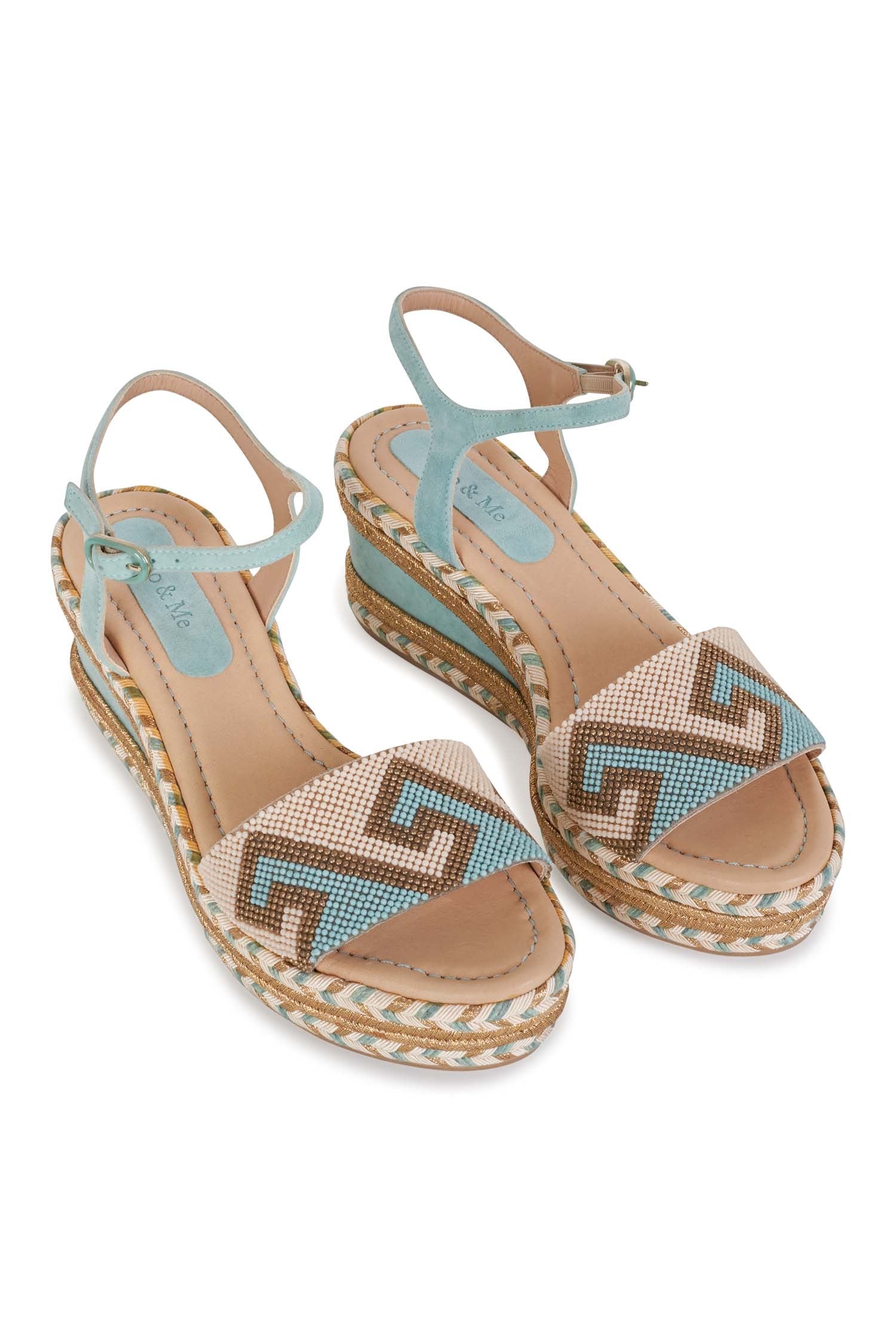 Alpargatas Greca midi turquesa OUTLET