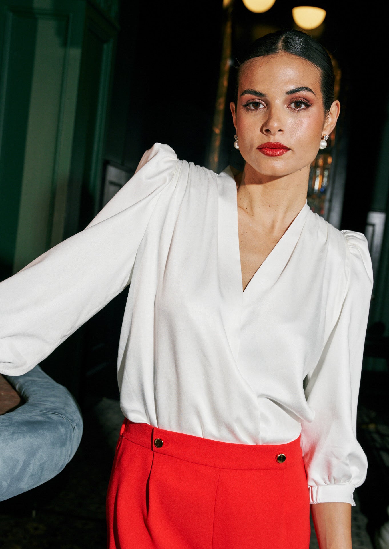 Blusa Valentina manga francesa