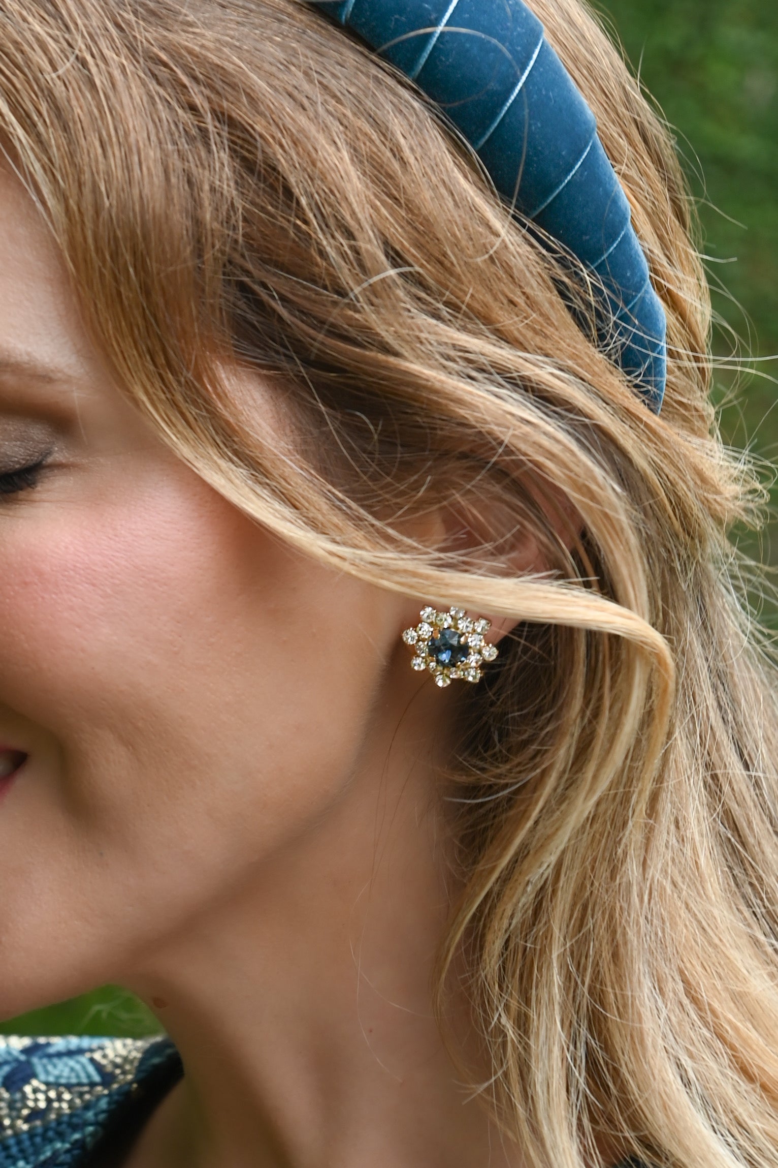 Pendientes Roseta zafiro