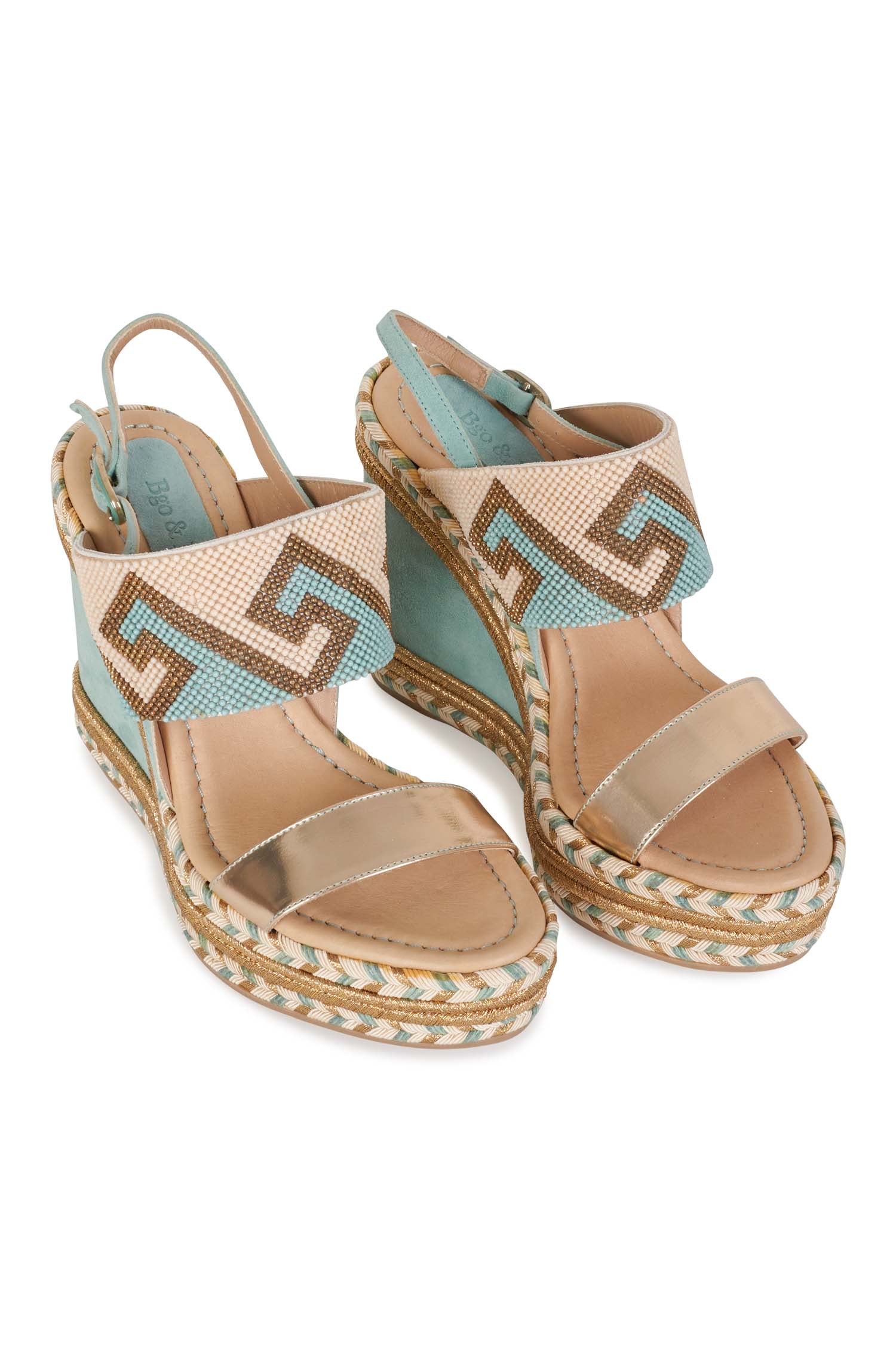 Alpargatas Greca altas turquesa OUTLET