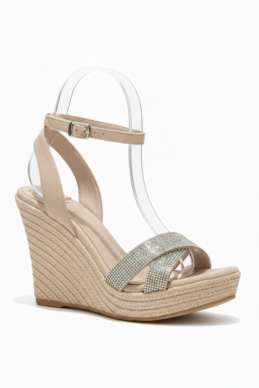 Espadrilles with rhinestone straps