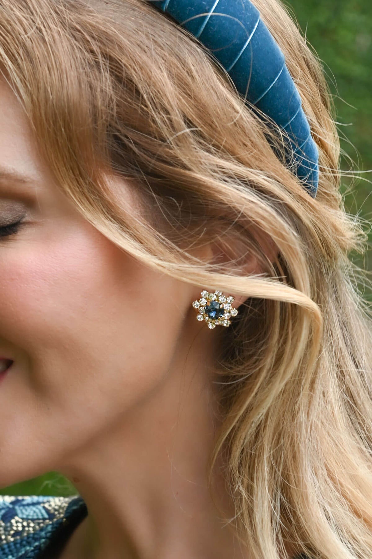 Pendientes Roseta zafiro