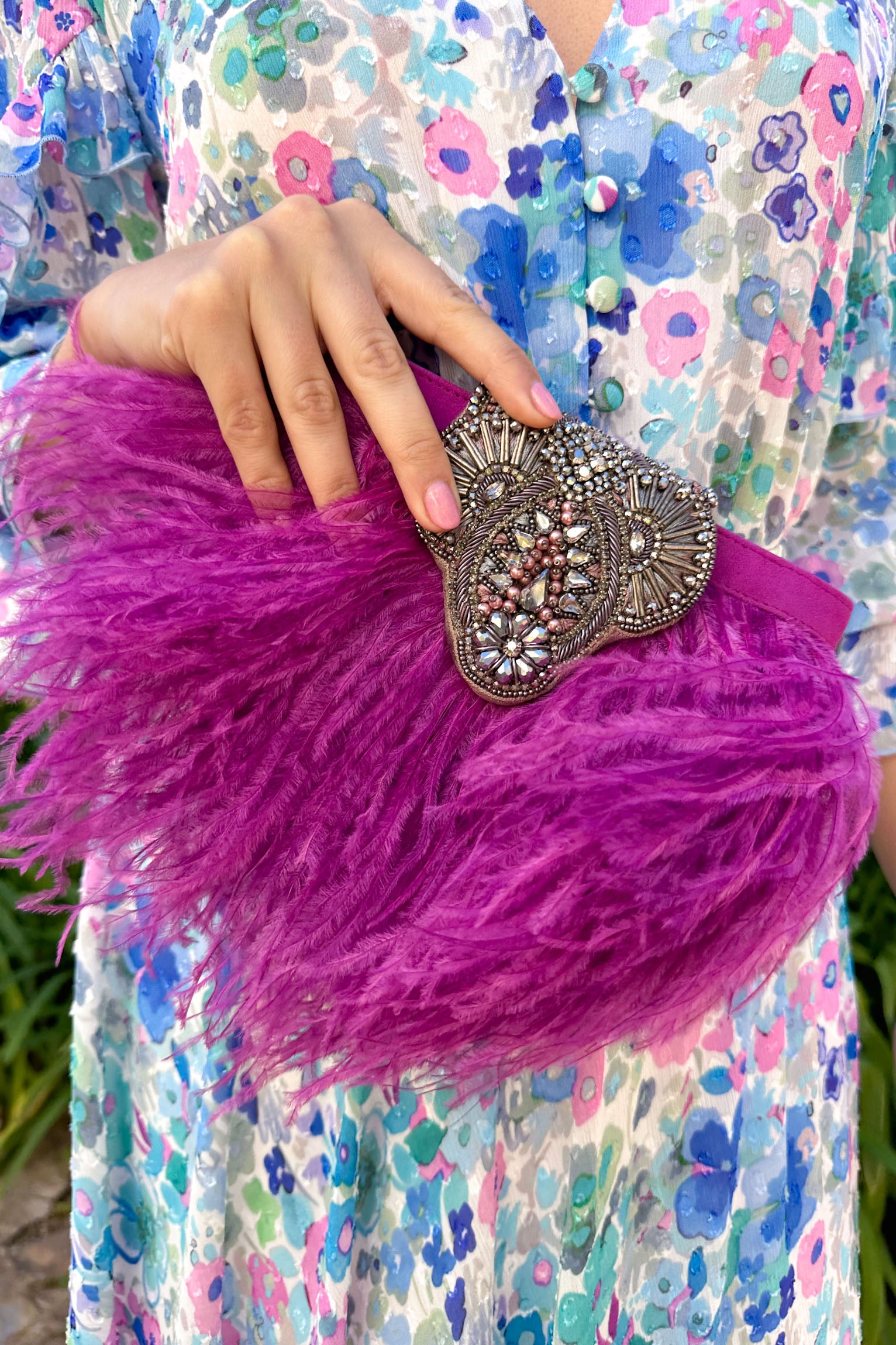 Bolsito Búho plumas joya