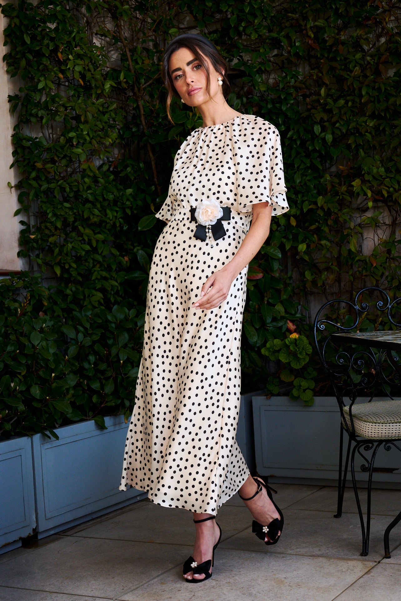 Vestido Carmen midi crudo