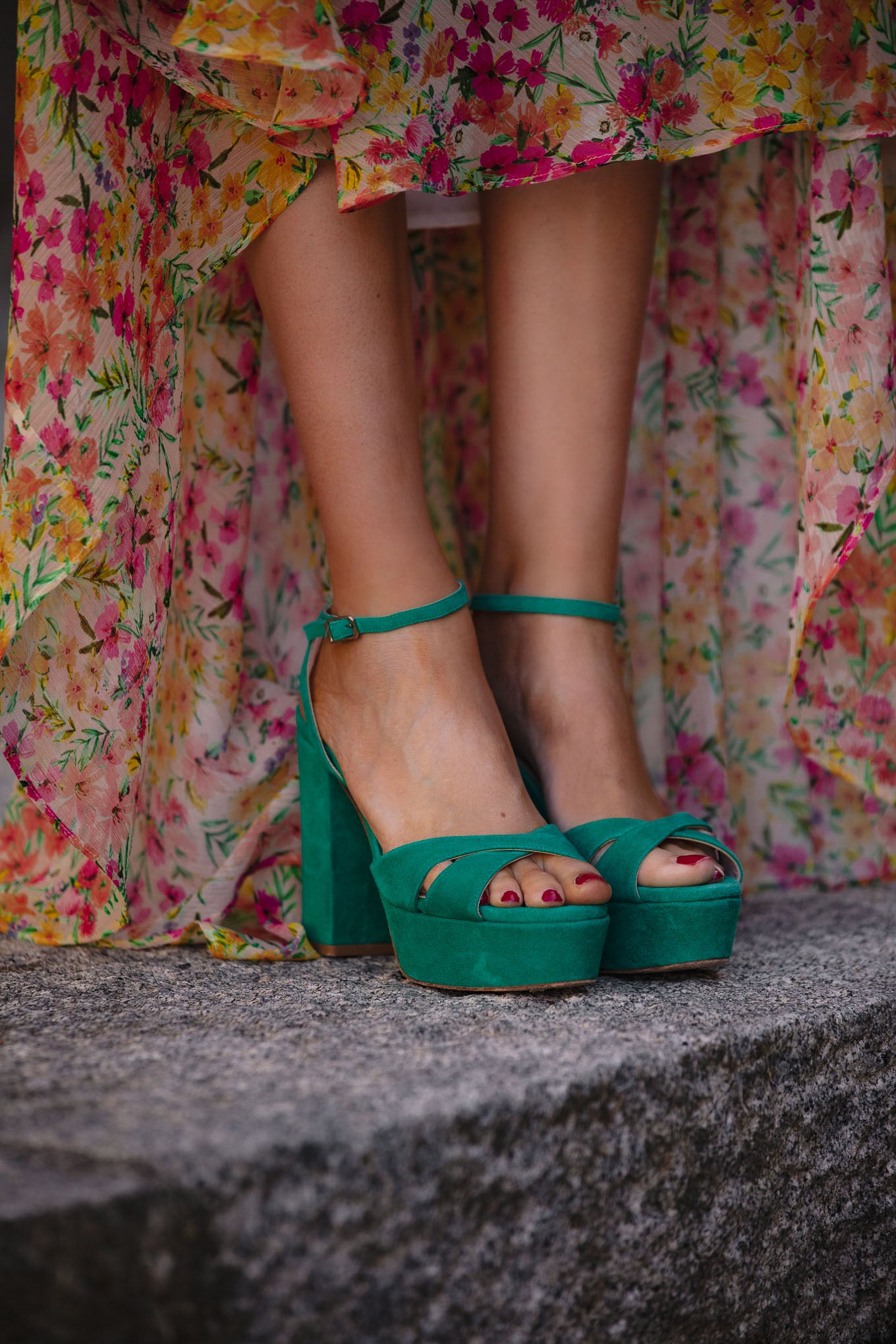 Suede platform sandals