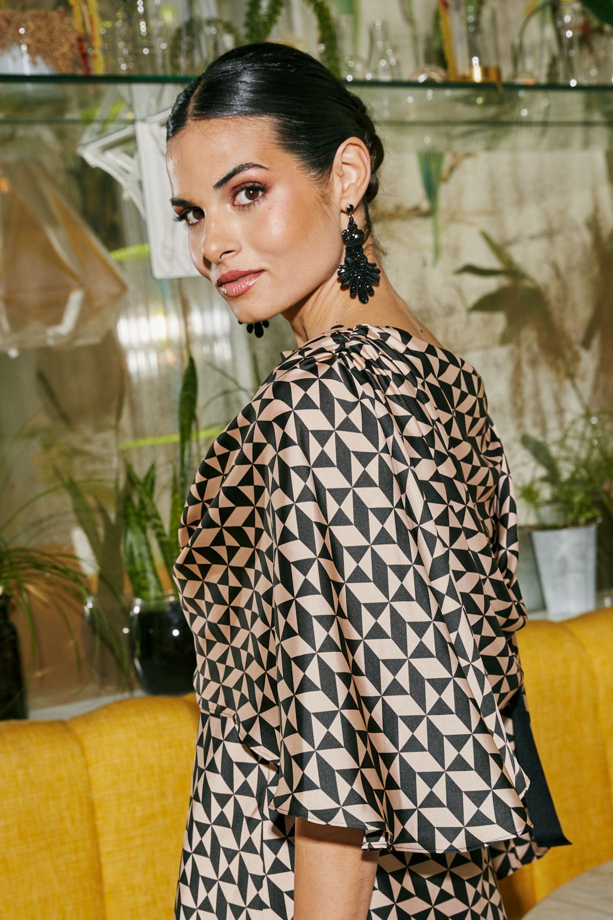 Pendientes pasamanería Azabache