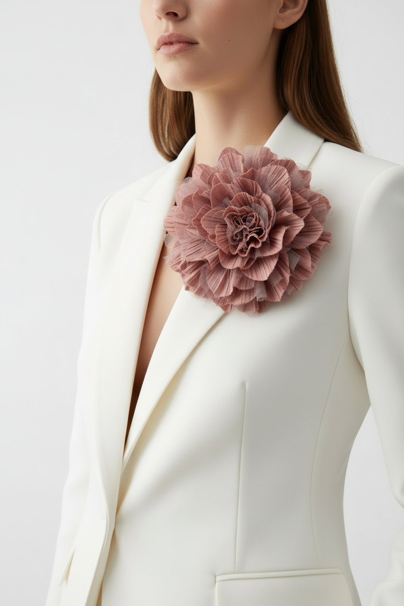 Flower tulle brooch OUTLET