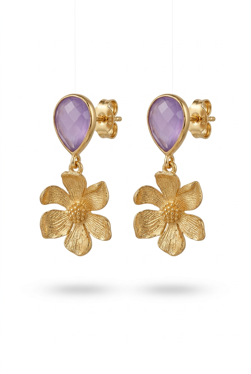 Lilac daisy earrings Outlet