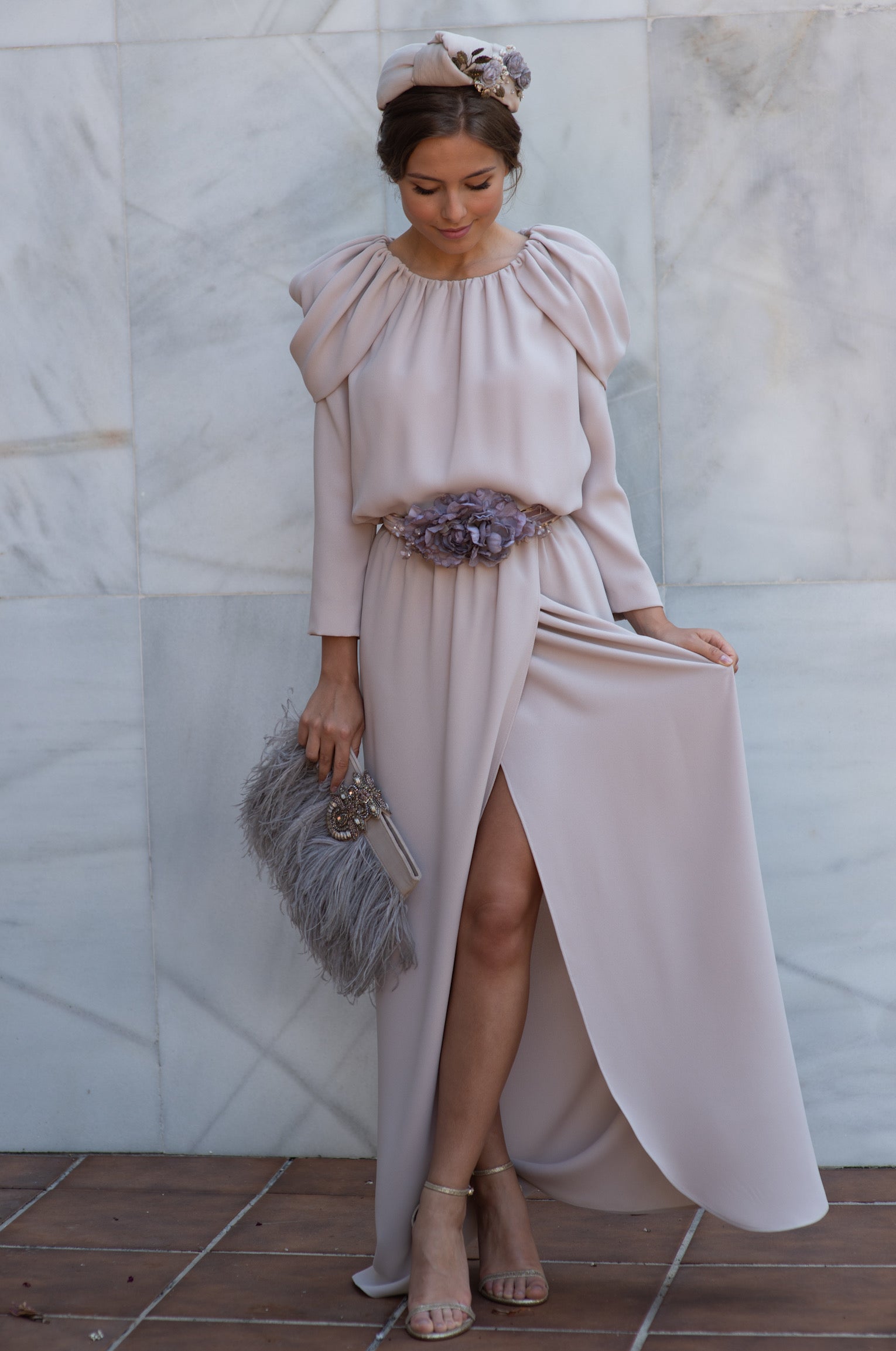 Vestido Corina largo/mangas Novia