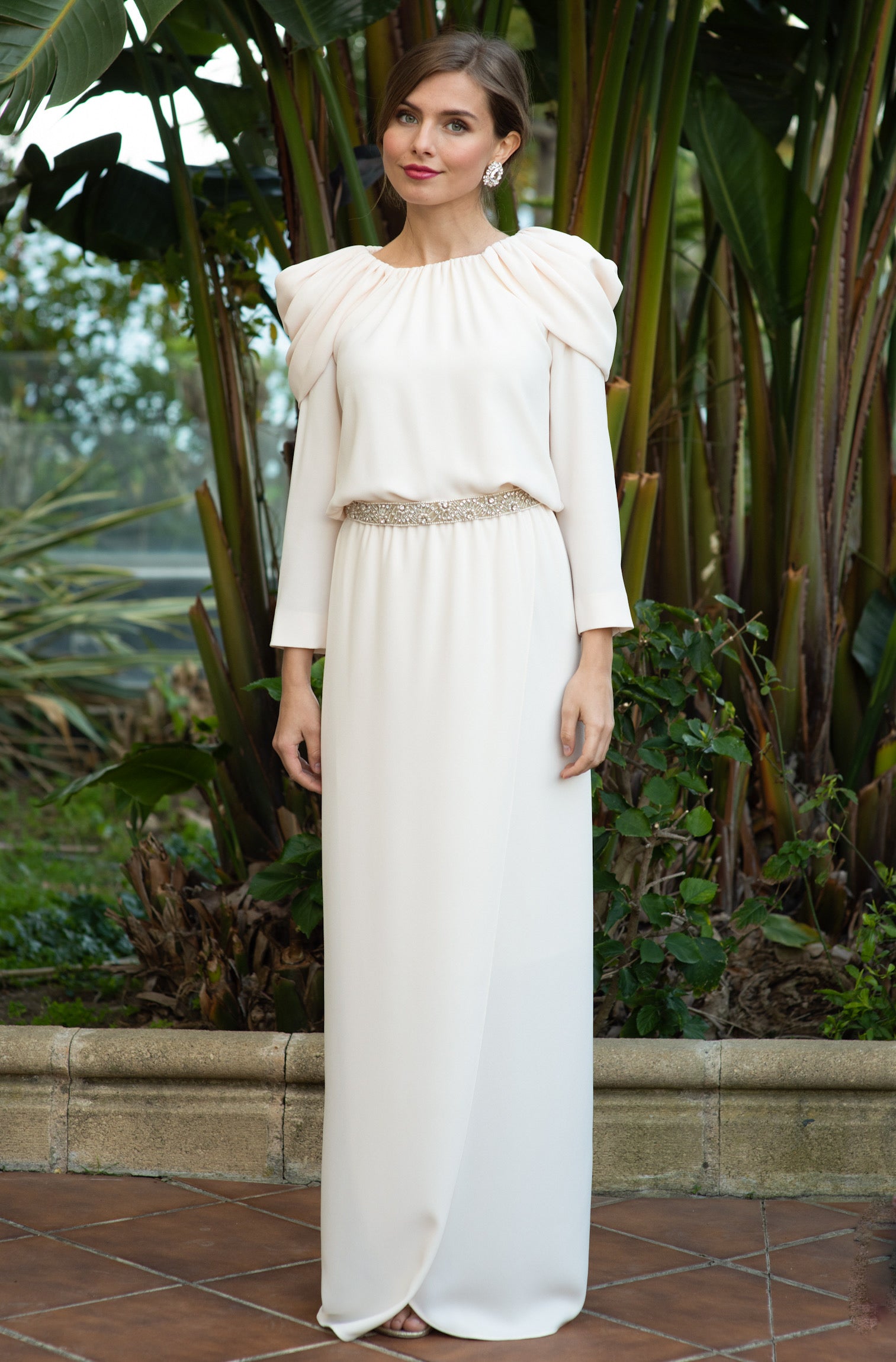 Vestido Corina largo/mangas Novia