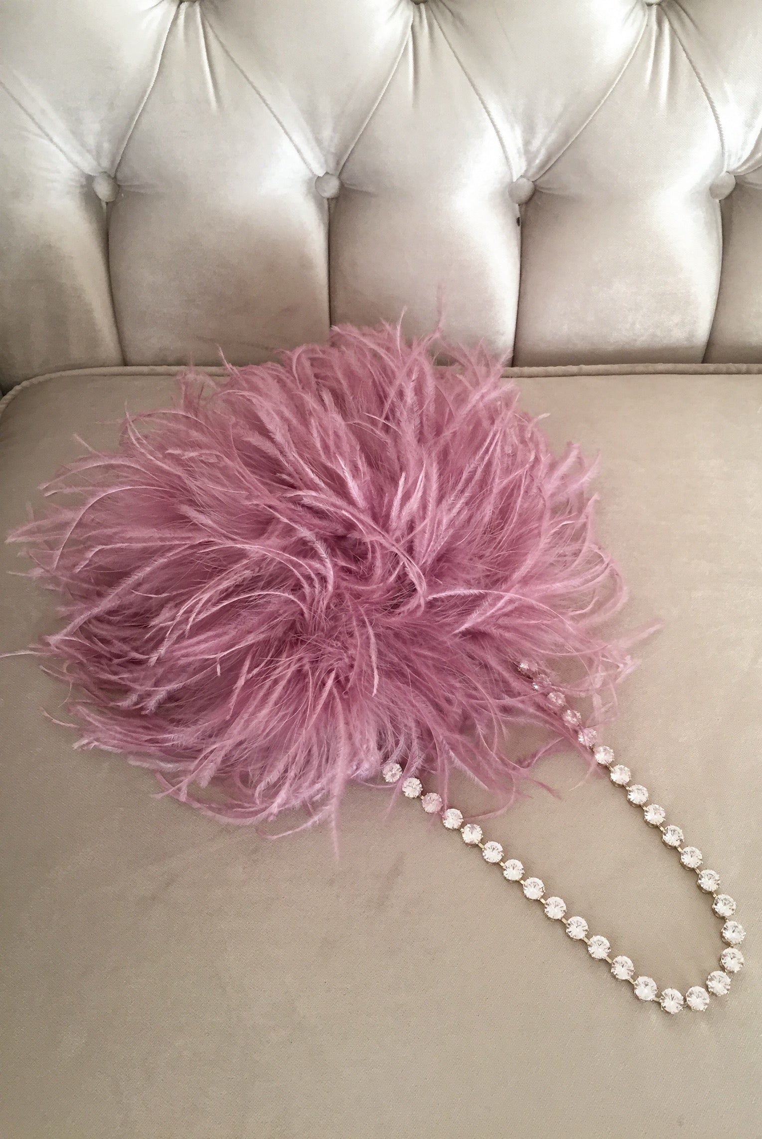 Purple jewel feather bag