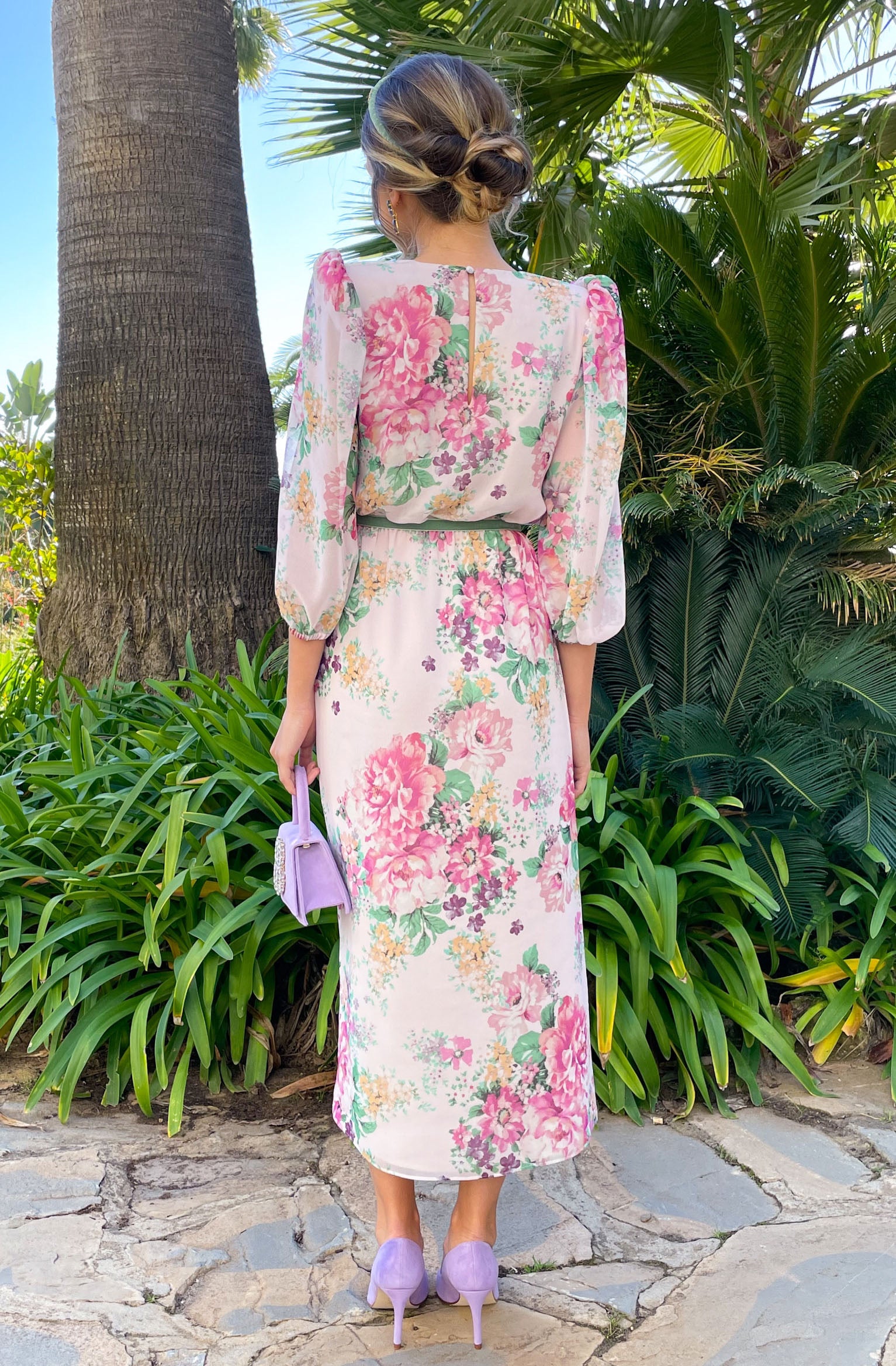 Vestido estampado midi